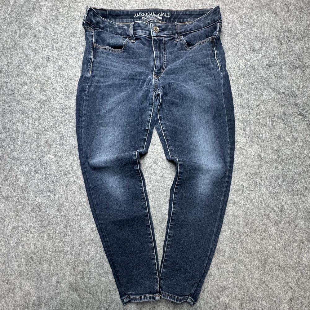American Eagle Jegging Jeans Womens 12 Short Medium Wash 360 Super Stretch